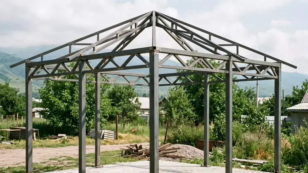Fabrication of a metal frame for a gazebo, country house, Alatau district