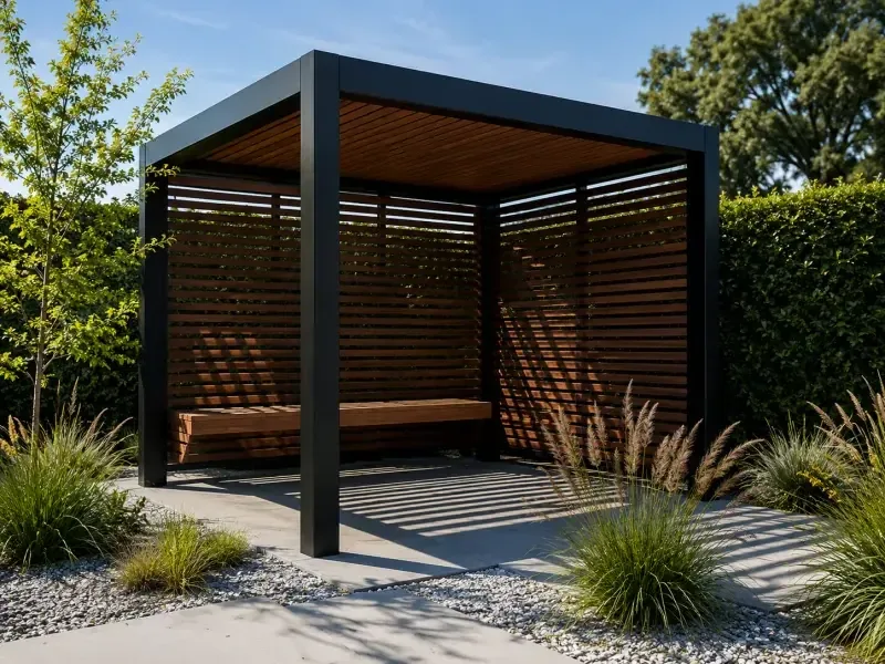 Black metal with slatted screens 3×4 m, Kaskelen, 12 days