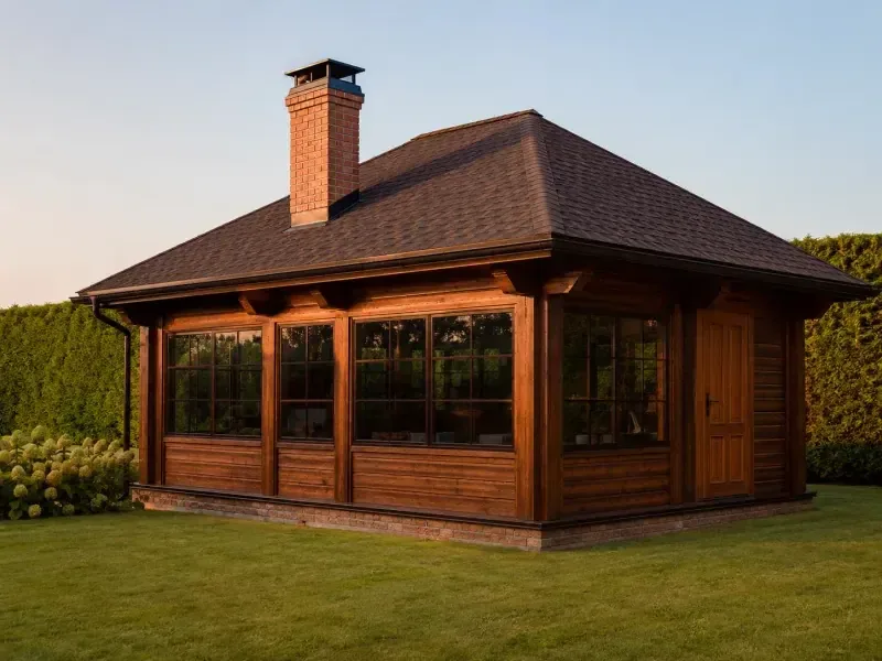 A closed gazebo from profiled timber 4×4 m, Talgar, 18 days